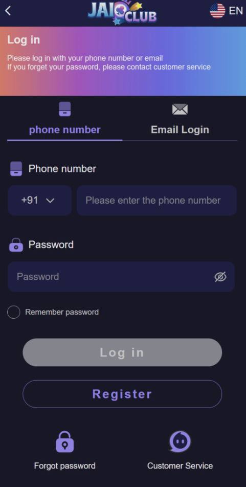 Jai Club App Login Register